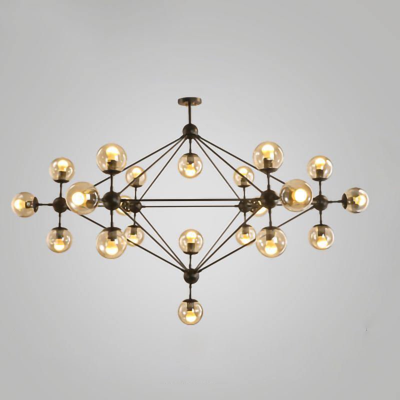 Vertex Curated Amber Art Glass Chandelier – 21-lights ∅ 68.1 x H 42.1 finish configuration