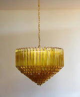 Petala Amber Art Glass Chandelier – full fixture elevation view
