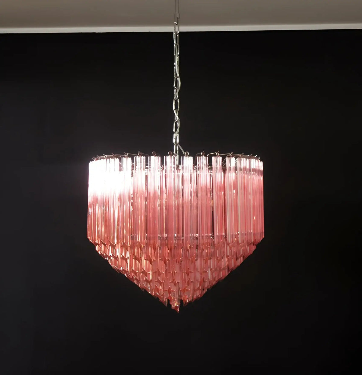 Mouth-Blown Frosted Glass craftsmanship detail on Prism Pink Glass Curated Mouth-Blown Frosted Gla