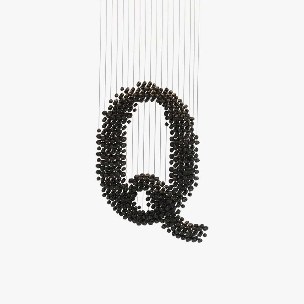 Charcoal Sculptural Chandelier (Model Q) - Angle 1