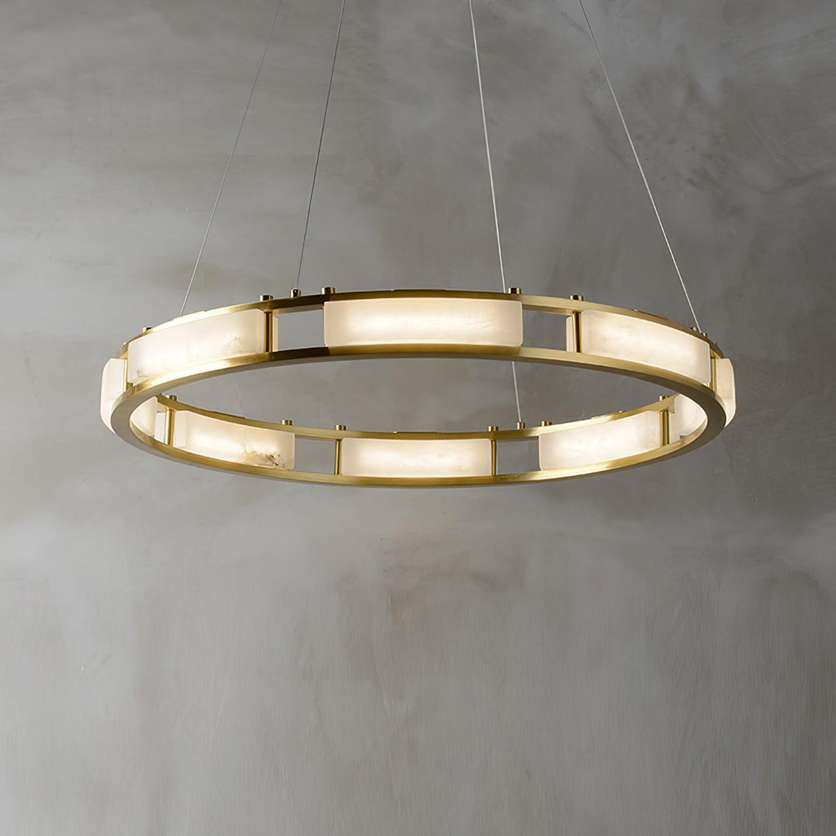 Qatar Alabaster Curated Alabaster Chandelier – spatial dining room perspective