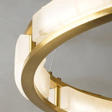Qatar Alabaster Curated Alabaster Chandelier – full fixture elevation view