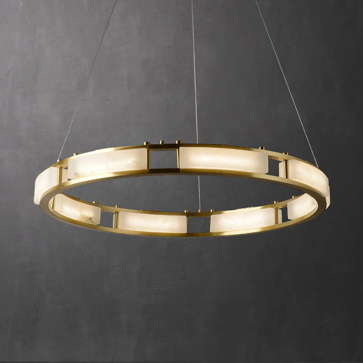Qatar Alabaster Curated Alabaster Chandelier – unlit natural material contrast