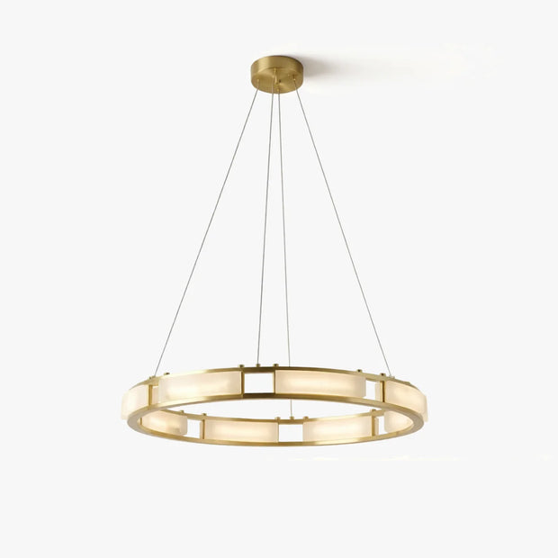 Natural Spanish Alabaster Qatar  Halo Chandelier | Modern Luxury Lighting | JINSHE