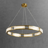 Spanish Alabaster Chandelier View 12 | Natural Spanish Alabaster Qatar  Halo Chandelier | Modern Luxury Lighting | JINSHE | JINSHE