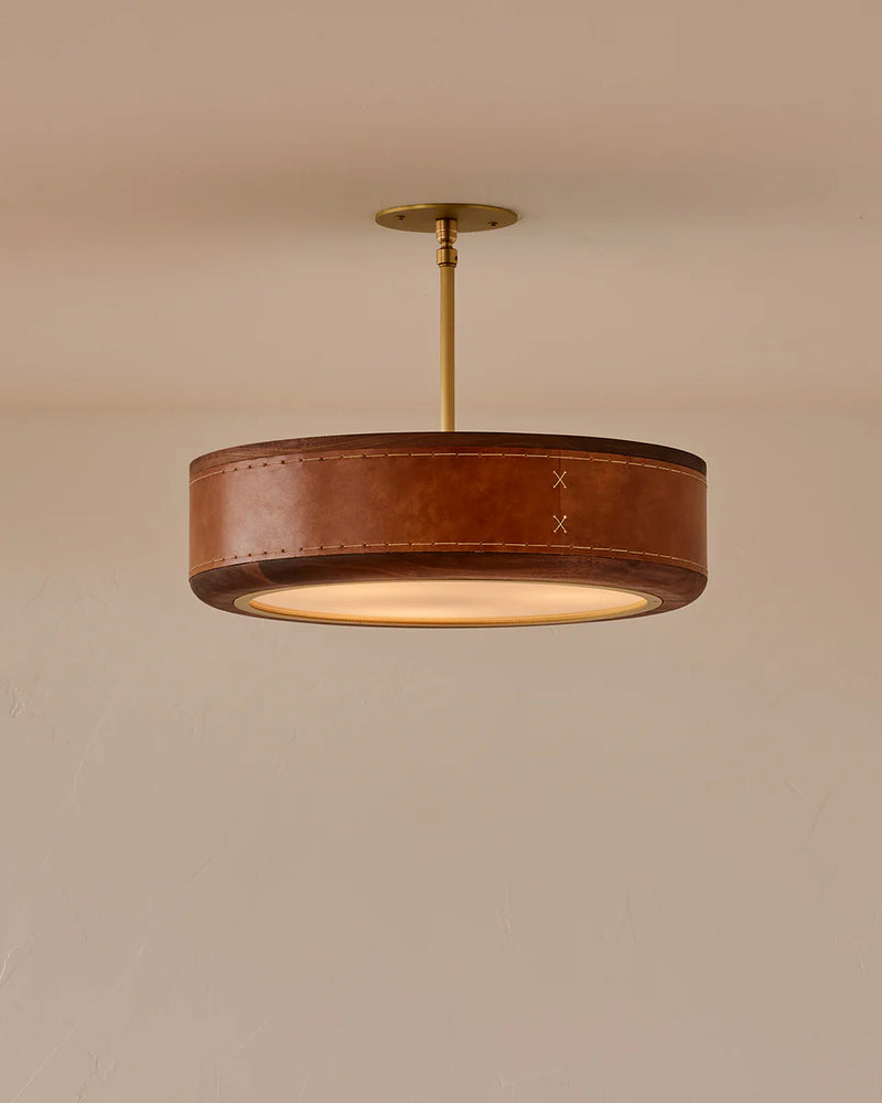 Chandelier View 5 | Nura Leather & Walnut Chandelier | Japandi Artisan Ceiling Light | JINSHE | JINSHE