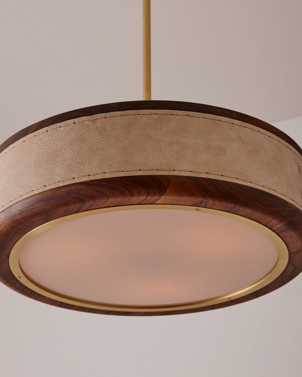 Chandelier View 8 | Nura Leather & Walnut Chandelier | Japandi Artisan Ceiling Light | JINSHE | JINSHE
