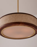 Chandelier View 8 | Nura Leather & Walnut Chandelier | Japandi Artisan Ceiling Light | JINSHE | JINSHE