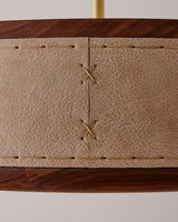 Chandelier View 9 | Nura Leather & Walnut Chandelier | Japandi Artisan Ceiling Light | JINSHE | JINSHE