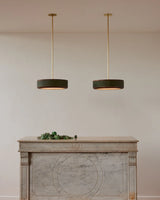 Chandelier View 2 | Nura Leather & Walnut Chandelier | Japandi Artisan Ceiling Light | JINSHE | JINSHE