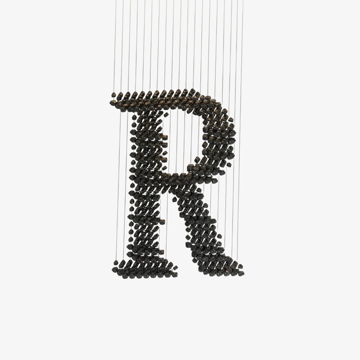 Charcoal Sculptural Chandelier (Model R) - Angle 1