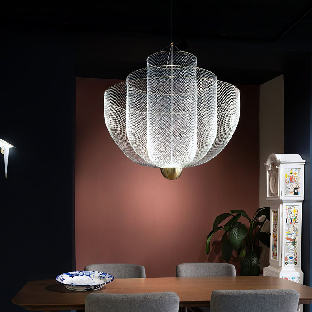 Meshmatics Hanging Curated Iron & Glass Chandeli