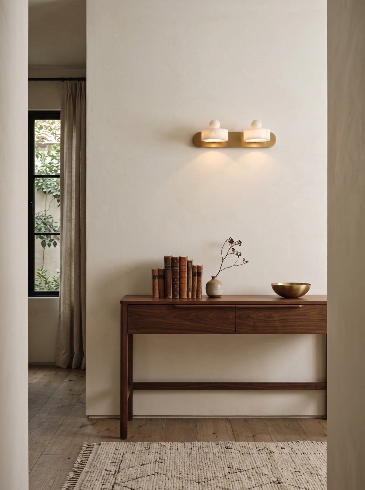 Tavros Alabaster Curated Alabaster Wall Sconce – unlit natural material contrast