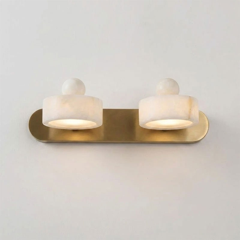 Tavros Alabaster Curated Alabaster Wall Sconce – 2 Heads L 32cm x H 8cm  L 12.6 x H 3.1 finish configuration
