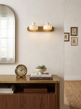 Tavros Alabaster Curated Alabaster Wall Sconce – dimensional scale reference
