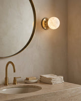 Radiora Alabaster Curated Alabaster Wall Sconce – macro detail view