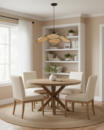 Raffia Petal Pendant Light