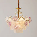 Rainbow Curated Mouth-Blown Frosted Glass Chande – structural canopy joint detail #1