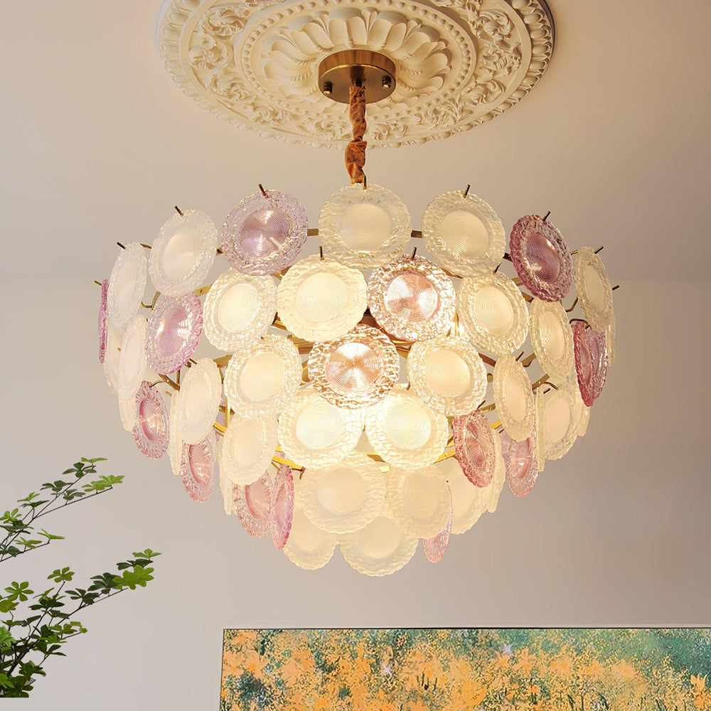 Rainbow Curated Mouth-Blown Frosted Glass Chande