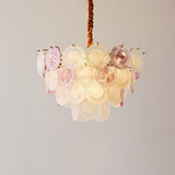 Rainbow Curated Mouth-Blown Frosted Glass Chande – architectural ceiling profile #1