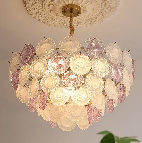Rainbow Curated Mouth-Blown Frosted Glass Chande