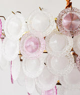 Rainbow Curated Mouth-Blown Frosted Glass Chande – dimensional scale reference