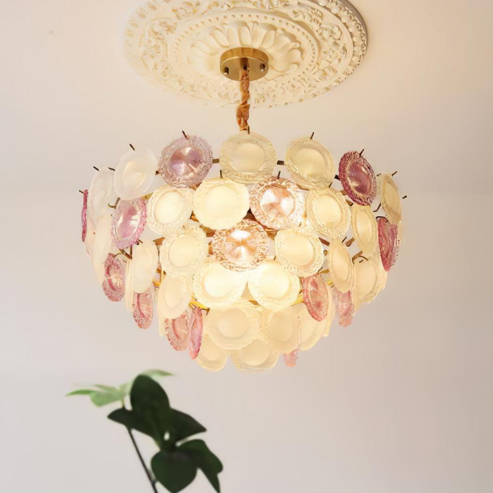 Rainbow Curated Mouth-Blown Frosted Glass Chande