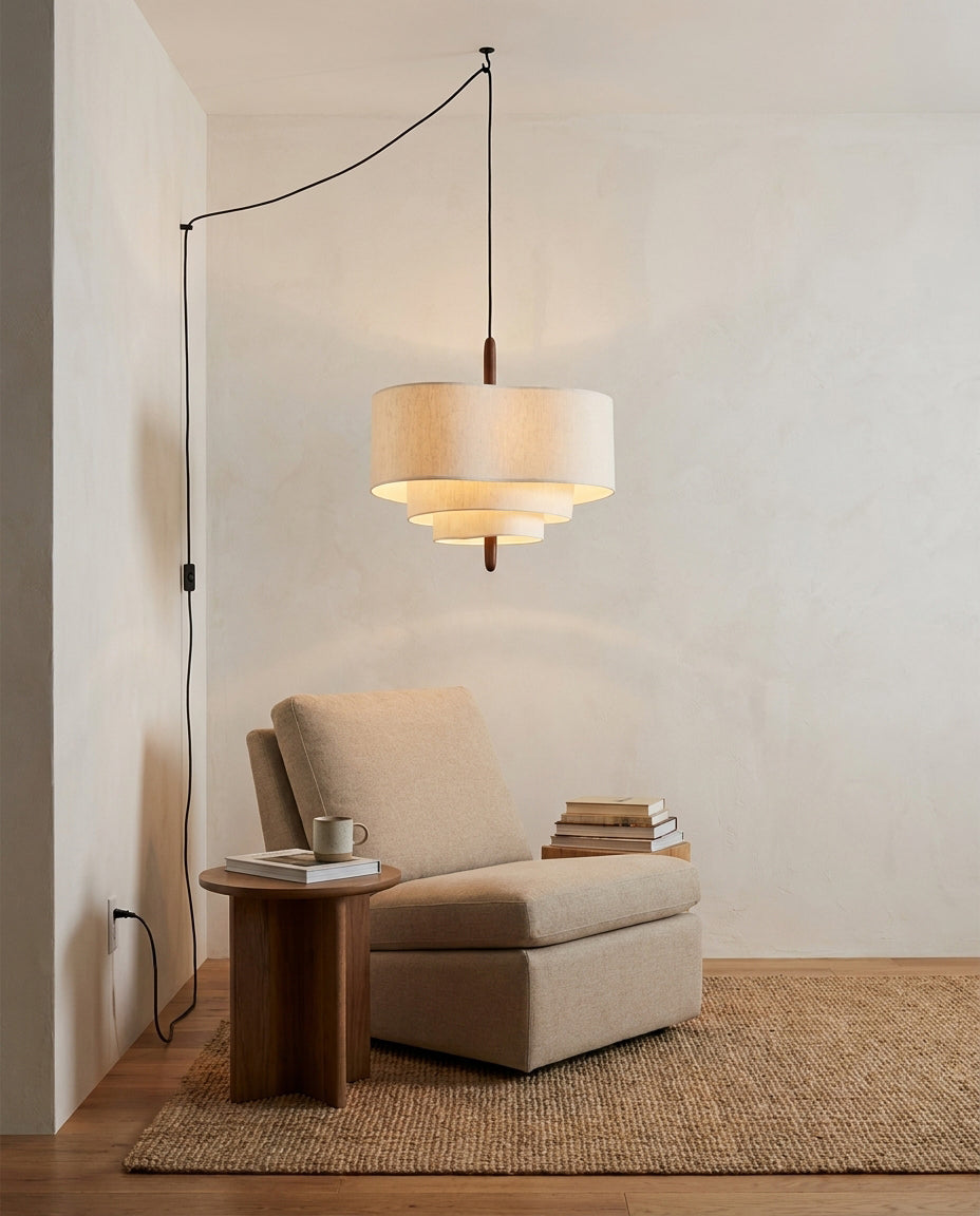 Raphia Curated Iron & Glass Pendant Light – dimensional scale reference