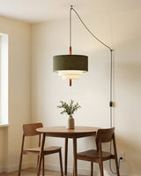Raphia Curated Iron & Glass Pendant Light installed in residential dining space