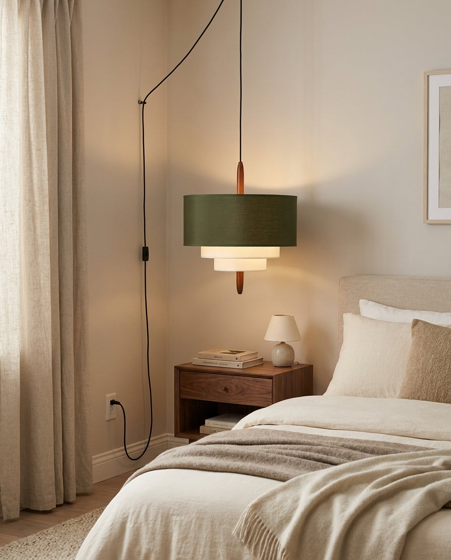 Raphia Curated Iron & Glass Pendant Light – spatial dining room perspective