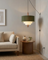 Raphia Curated Iron & Glass Pendant Light – full fixture elevation view