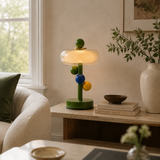 Ravelin Curated Mouth-Blown Frosted Glass Table – handcrafted surface texture