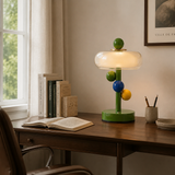 Ravelin Curated Mouth-Blown Frosted Glass Table – dimensional scale reference