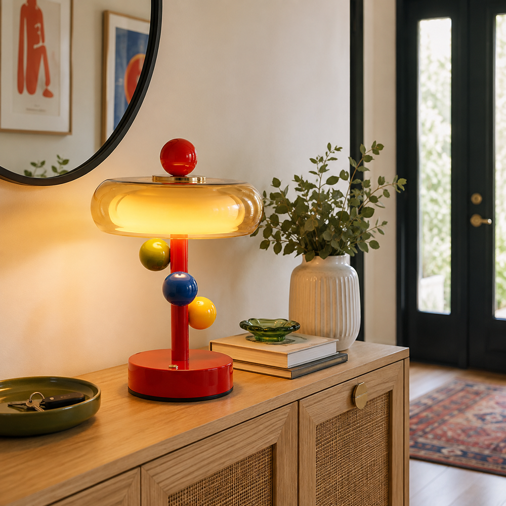 Ravelin Curated Mouth-Blown Frosted Glass Table – structural canopy joint detail