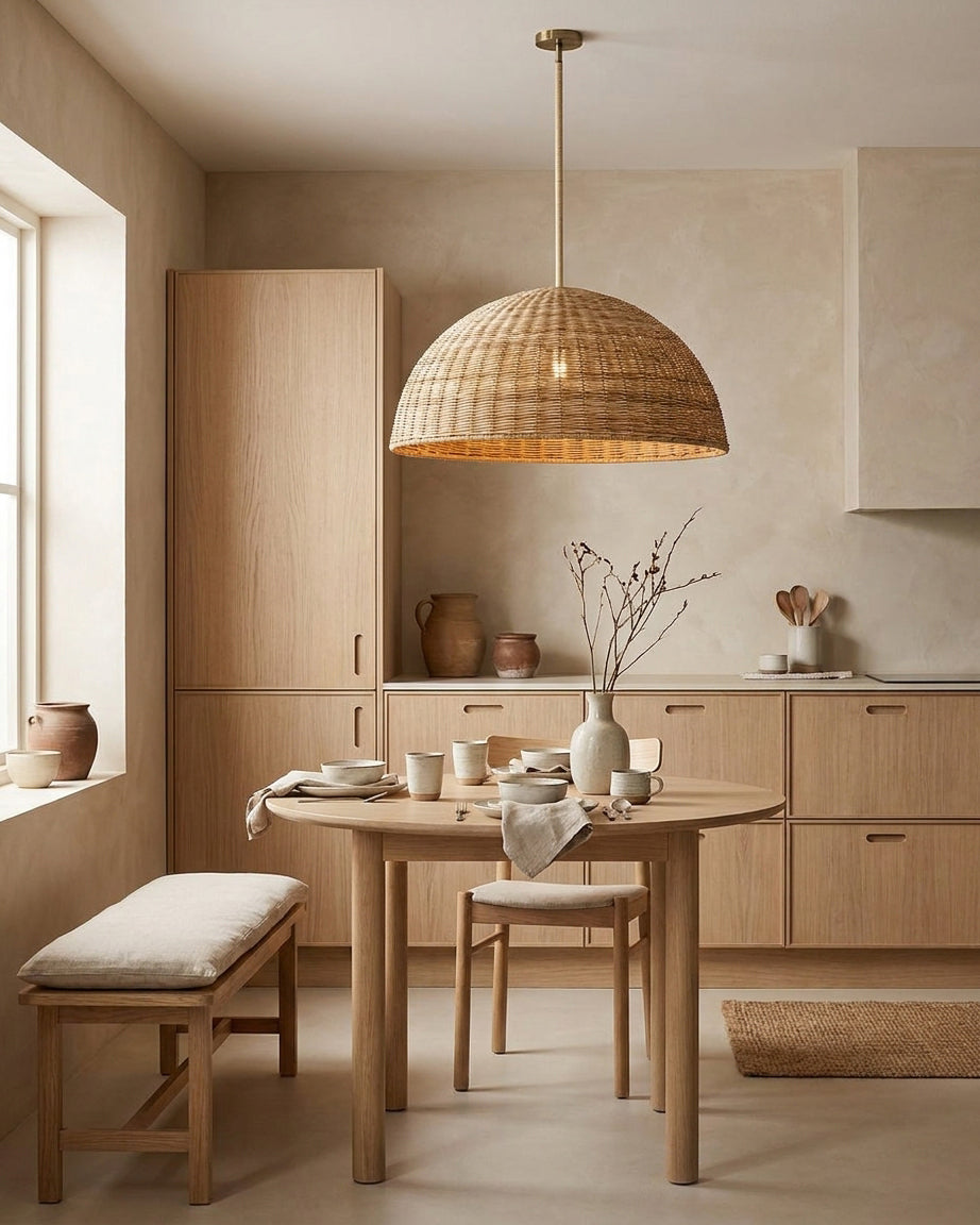 Ravena Curated Solid Brass Pendant Light – side angled contour profile