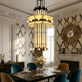 Rayonne Art Deco Curated Iron & Glass Chandelier – macro detail view