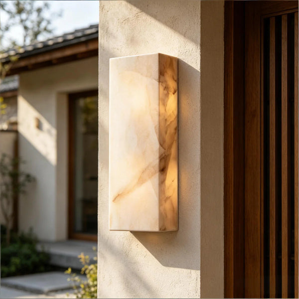Rectangular Alabaster Wall Sconce
