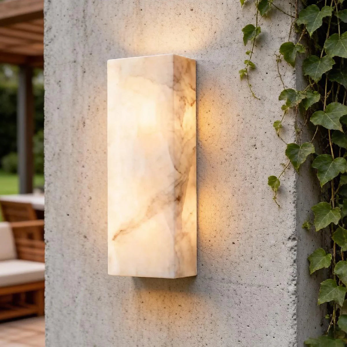 Spanish Alabaster Wall Lamp View 11 | Rectangular Alabaster Wall Sconce | JINSHE | JINSHE