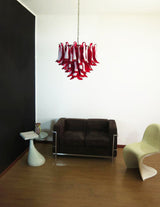 Petala Amber Art Glass Chandelier – full fixture elevation view