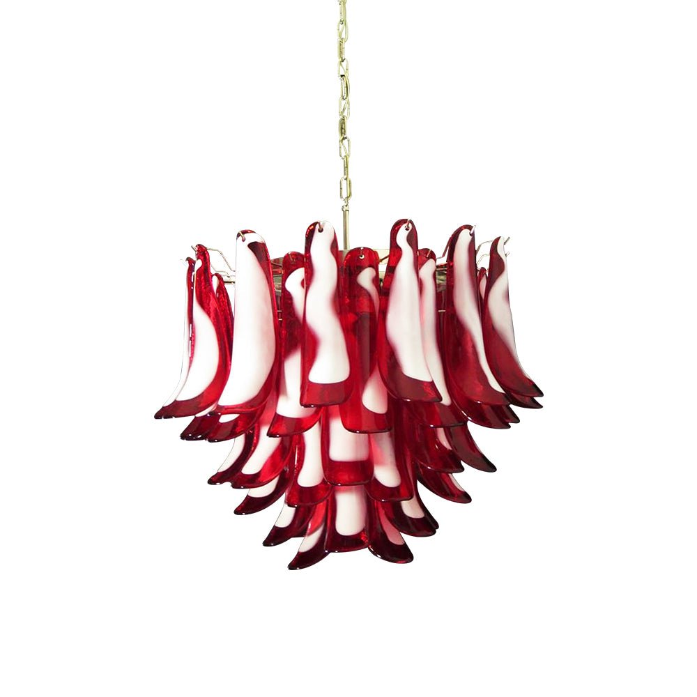 Petala Amber Art Glass Chandelier – unlit natural material contrast