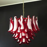 Petala Amber Art Glass Chandelier installed in residential dining space