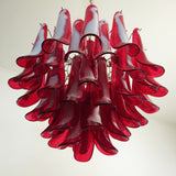 Petala Amber Art Glass Chandelier – side angled contour profile