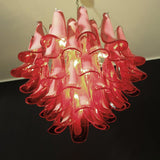 Petala Amber Art Glass Chandelier – illuminated warm ambiance setting