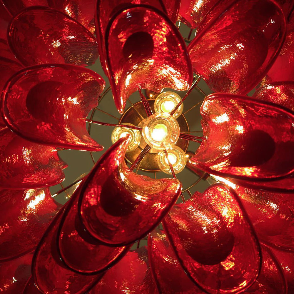 Petala Amber Art Glass Chandelier