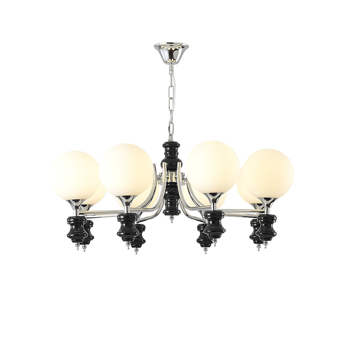 Regal Orb Curated Mouth-Blown Frosted Glass Chan – structural canopy joint detail #1