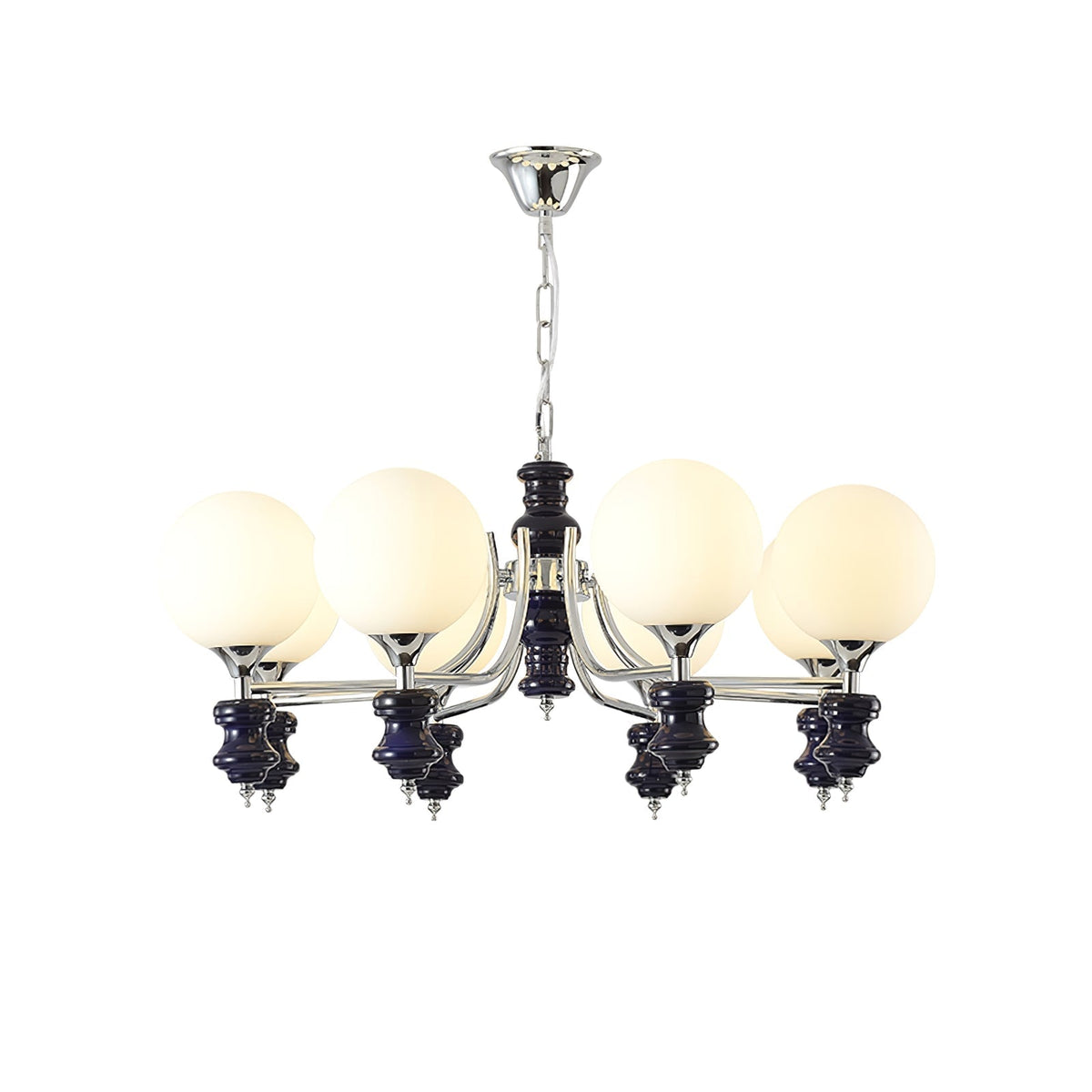 Regal Orb Curated Mouth-Blown Frosted Glass Chan – unlit natural material contrast #1