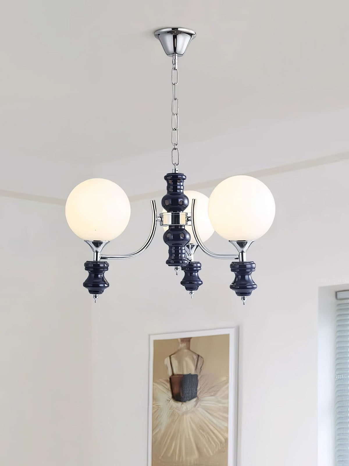 Regal Orb Curated Mouth-Blown Frosted Glass Chan – structural canopy joint detail