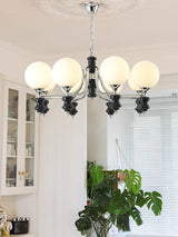 Regal Orb Curated Mouth-Blown Frosted Glass Chan – spatial dining room perspective