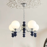 Regal Orb Curated Mouth-Blown Frosted Glass Chan warm illuminated room view