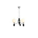Regal Orb Curated Mouth-Blown Frosted Glass Chan – illuminated warm ambiance setting #1